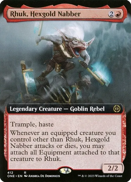 Rhuk, Hexgold Nabber, Magic card ONE 412 — Phyrexia: All Will Be One set