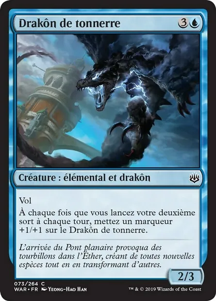 Drakôn de tonnerre, carte Magic WAR 73 — extension La guerre des Planeswalkers