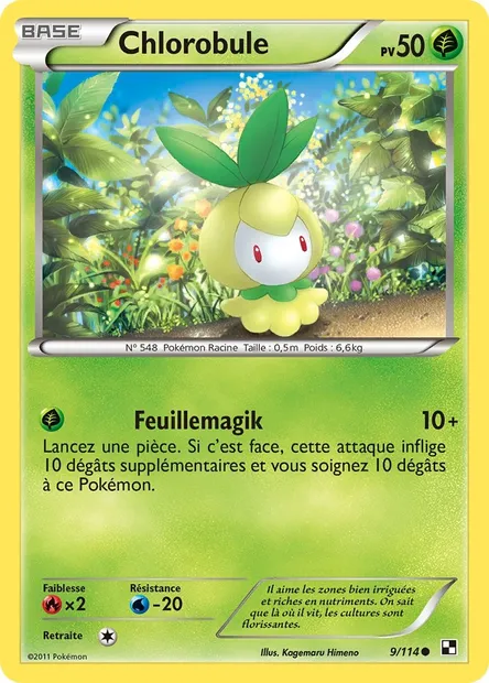 Chlorobule, carte Pokémon BLW 9 — extension Noir & Blanc