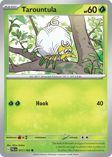 Tarountula, Pokémon card PAL 017 — Paldea Evolved set