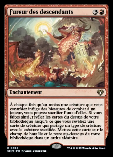 Fureur des descendants, carte Magic CMM 736 — extension Commander Masters