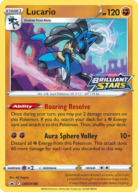 Lucario, Pokémon card SWSH 186 — SWSH Black Star Promos set