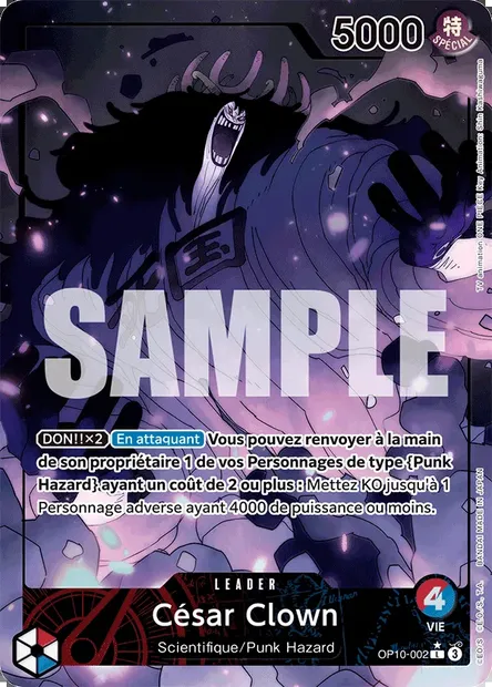 César Clown, carte One Piece OP10-002 — extension SANG ROYAL