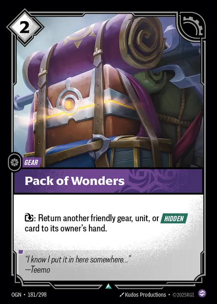 Pack of Wonders, carte Riftbound OGN 181 — extension Origins