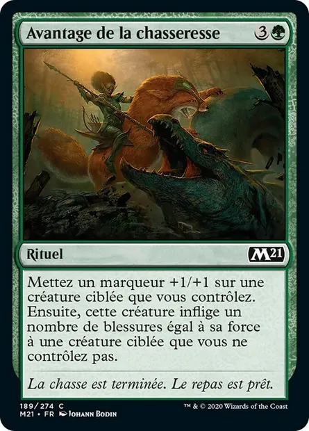 Avantage de la chasseresse, carte Magic M21 189 — extension Core Set 2021