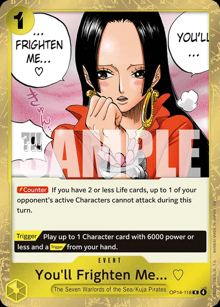You'll Frighten Me... ♡, One Piece card OP14-118 — THE AZURE SEA’S SEVEN set