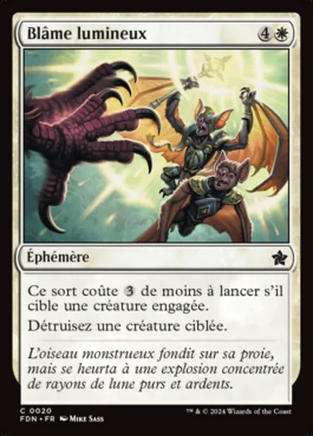 Blâme lumineux, carte Magic FDN 20 — extension Foundations