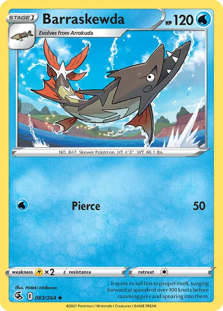 Barraskewda, Pokémon card FST 83 — Fusion Strike set