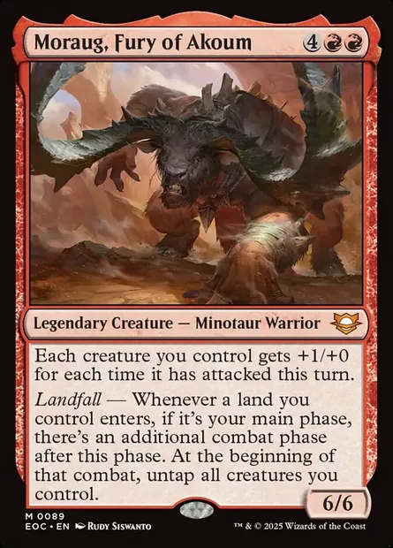 Moraug, Fury of Akoum, Magic card EOC 89 — Edge of Eternities Commander set