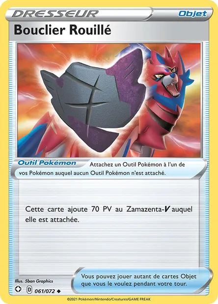 Bouclier Rouillé, carte Pokémon SHF 61 — extension Destinées Radieuses