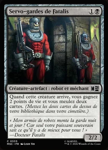 Servo-gardes de Fatalis, carte Magic MSC 535 — extension Marvel Super Heroes Commander