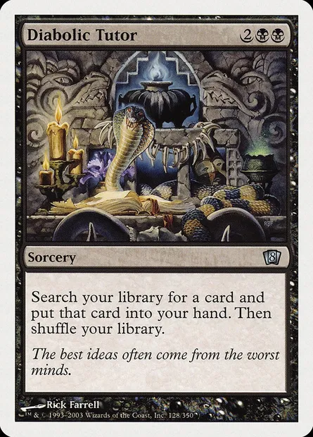 Diabolic Tutor, Magic card 8ED 128 — Eighth Edition set
