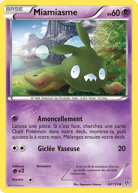 Miamiasme, carte Pokémon PLS 63 — extension Tempète Plasma