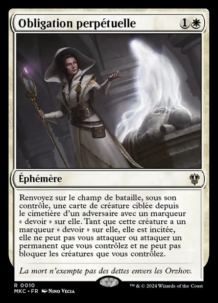 Obligation perpétuelle, carte Magic MKC 10 — extension Murders at Karlov Manor Commander