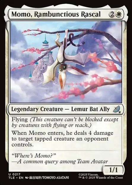 Momo, Rambunctious Rascal, Magic card TLE 217 — Avatar: The Last Airbender Eternal set