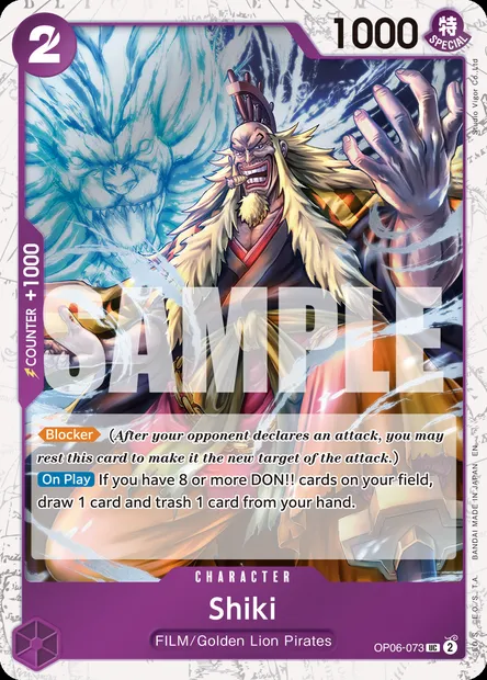 Shiki, One Piece card OP06-073 — WINGS OF THE CAPTAIN set