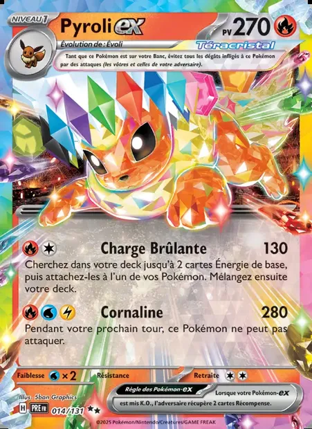 Pyroli-ex, carte Pokémon PRE 014 — extension Évolutions Prismatiques