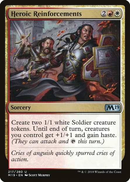 Heroic Reinforcements, Magic card M19 217 — Core Set 2019 set