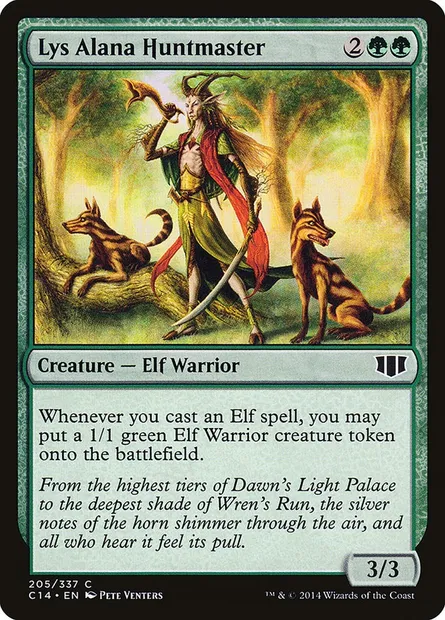 Lys Alana Huntmaster, Magic card C14 205 — Commander 2014 set