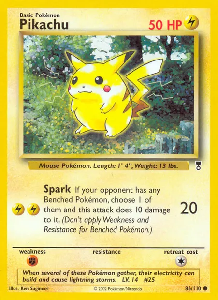 Pikachu, carte Pokémon LC 86 — extension Legendary Collection