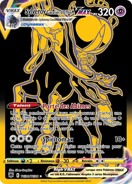 Sylveroy Cavalier d'Effroi VMAX, carte Pokémon ASR TG30 — extension Astres Radieux