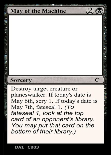 May of the Machine, carte Magic UNK CB03 — extension Unknown Event