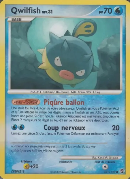 Qwilfish, carte Pokémon SW 101 — extension Merveilles Secrètes