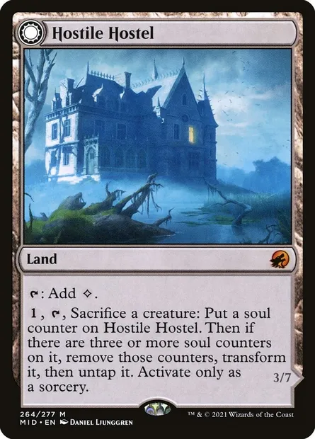Hostile Hostel // Creeping Inn, Magic card MID 264 — Innistrad: Midnight Hunt set