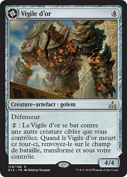 Vigile d'or // Garnison de la forge d'or, carte Magic RIX 179 — extension Les combattants d'Ixalan