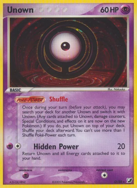 Zarbi, carte Pokémon EXU O — extension EX Forces Cachées Collection Zarbi