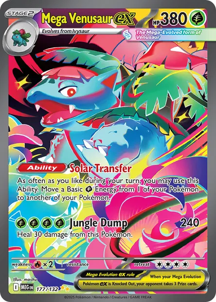 Mega Venusaur ex, Pokémon card MEG 177 — Mega Evolution set