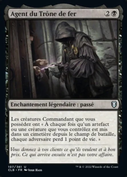 Agent du Trône de fer, carte Magic CLB 107 — extension Commander Légendes : la bataille de la Porte de Baldur