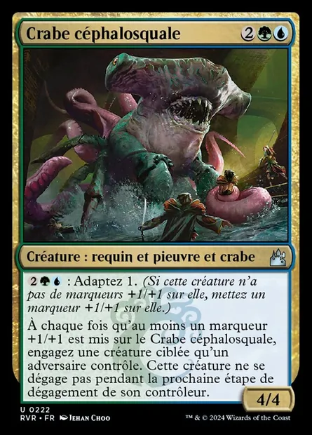 Crabe céphalosquale, carte Magic RVR 222 — extension Ravnica Remastered