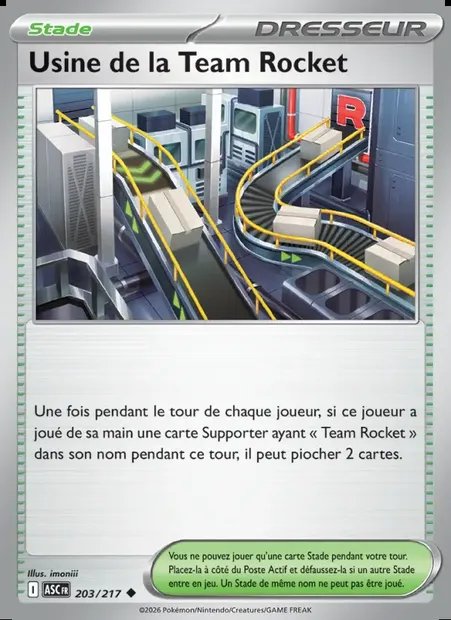 Usine de la Team Rocket, carte Pokémon ASC 203 — extension Héros Transcendants