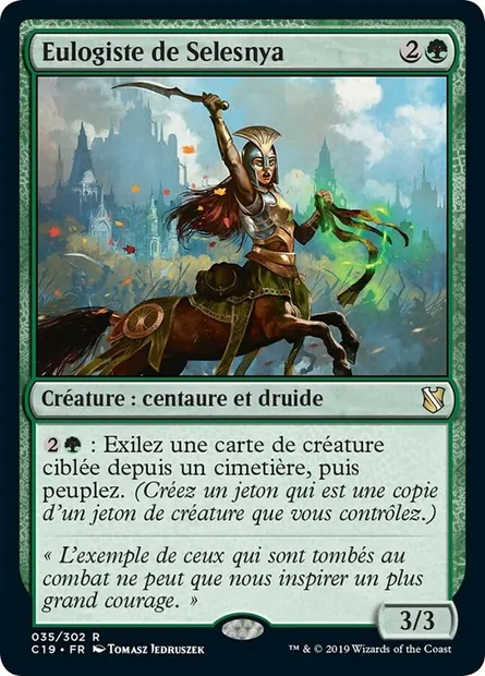 Eulogiste de Selesnya, carte Magic C19 35 — extension Commander 2019