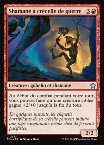 Shamane à crécelle de guerre, carte Magic FDN 533 — extension Foundations