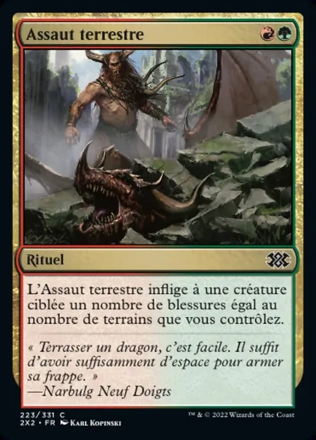 Assaut terrestre, carte Magic 2X2 223 — extension Double Masters 2022