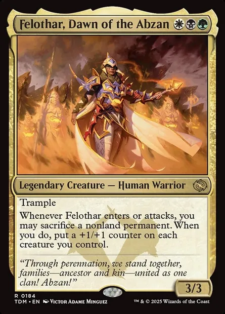 Felothar, Dawn of the Abzan, Magic card TDM 184 — Tarkir: Dragonstorm set