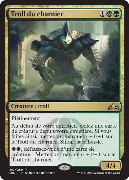Troll du charnier, carte Magic GRN 160 — extension Les Guildes de Ravnica