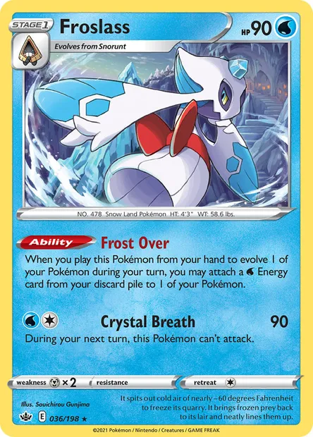 Froslass, Pokémon card CRE 36 — Chilling Reign set