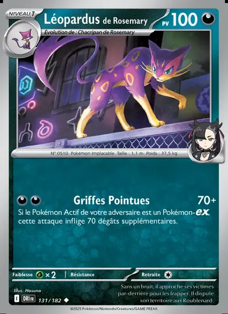 Léopardus de Rosemary, carte Pokémon DRI 131 — extension Rivalités Destinées