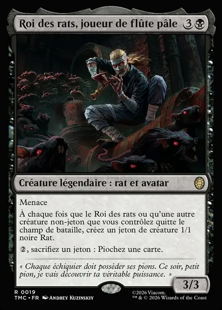 Roi des rats, joueur de flûte pâle, carte Magic TMC 19 — extension Teenage Mutant Ninja Turtles Eternal