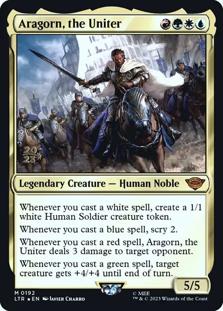 Aragorn, the Uniter, Magic card PLTR 192s — Tales of Middle-earth Promos set