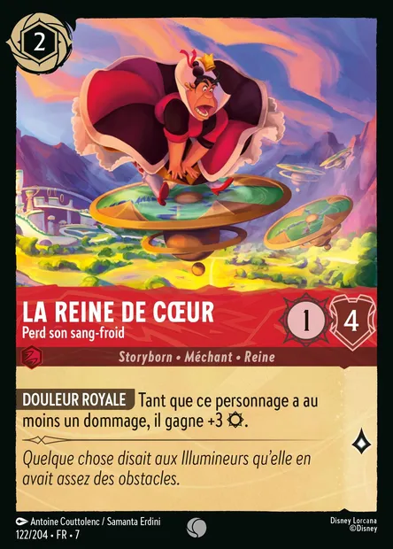 La Reine de Cœur - Perd son sang-froid, carte Disney Lorcana CH7-122 — extension L'île d'Archazia