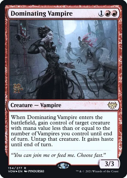 Dominating Vampire, Magic card PVOW 154s — Innistrad: Crimson Vow Promos set