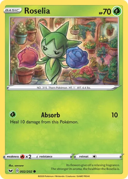 Roselia, Pokémon card SSH 2 — Sword & Shield set