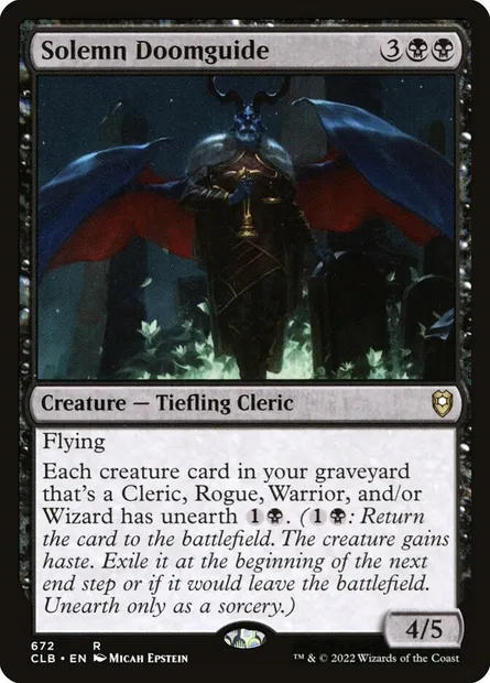 Solemn Doomguide, Magic card CLB 672 — Commander Legends: Battle for Baldur's Gate set