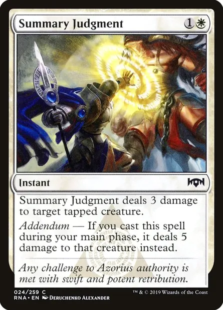 Summary Judgment, Magic card RNA 24 — Ravnica Allegiance set