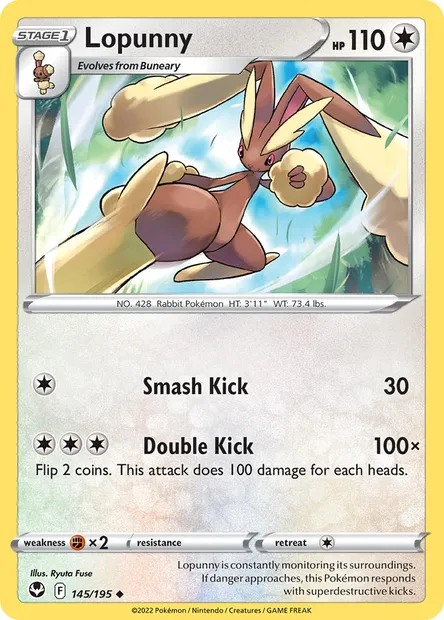 Lopunny, Pokémon card SIT 145 — Silver Tempest set