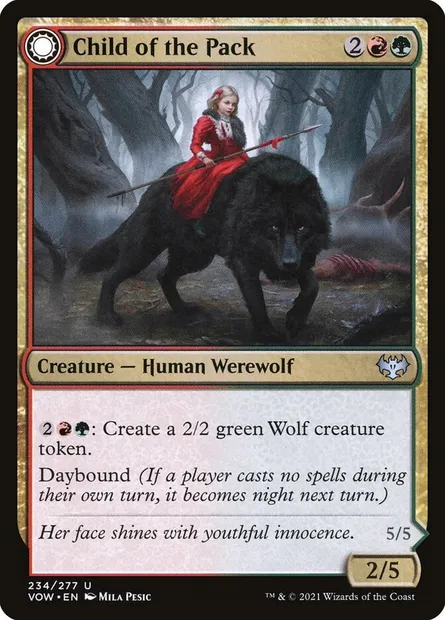 Child of the Pack // Savage Packmate, Magic card VOW 234 — Innistrad: Crimson Vow set
